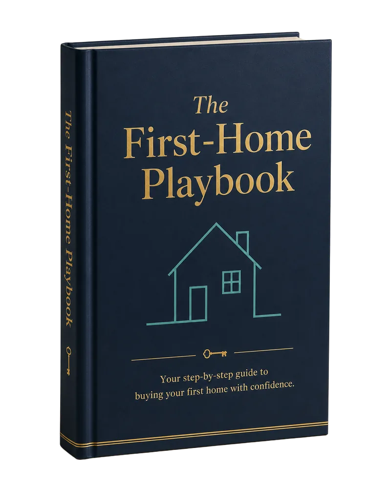 The Buyers Blueprint 33-page mortgage guide, hardcover mockup